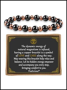 8mm Copper Magnetic Bracelet with 3800 Gauss Magnets